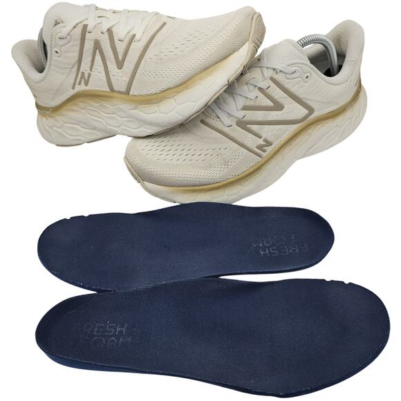 New Balance Fresh Foam X More v4 White Gold Womens 10.5 B Running Shoes - Picture 3 of 12
